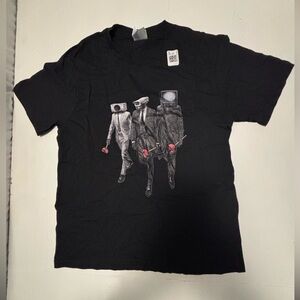 Skibidi Toilet Graphic T Shirt - Youth Medium 10/12 - Black New